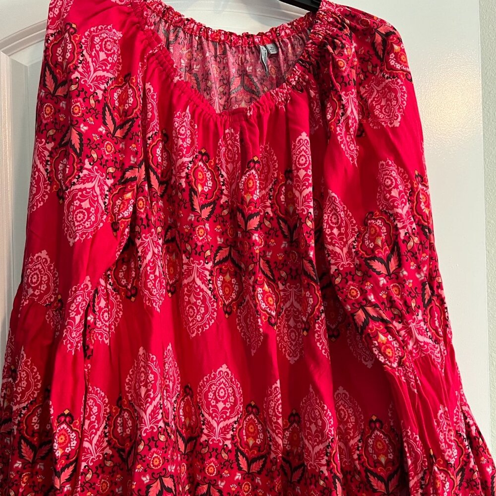New Direction Red Handkerchief Top